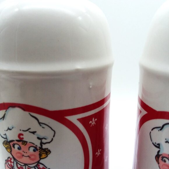 Salt Pepper Shakers Campbell's Soup Kids Set Handles Large VTG Twins Retro Large - Picture 7 of 7